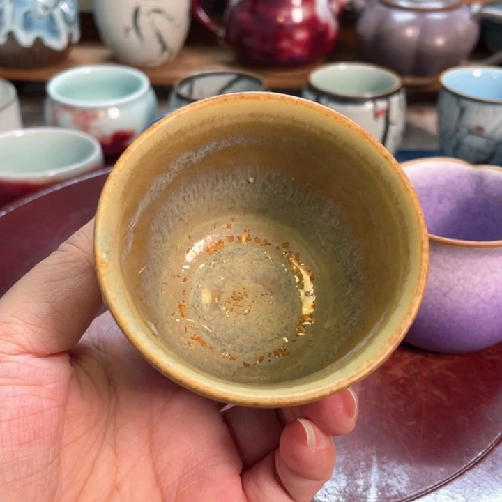 摆件钧瓷黄金釉马蹄杯