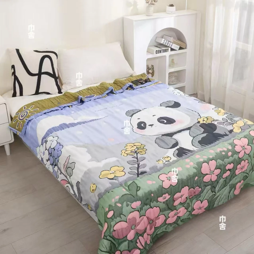 【发呆熊猫】150*200cm 柔软亲肤卡通泡芙被M