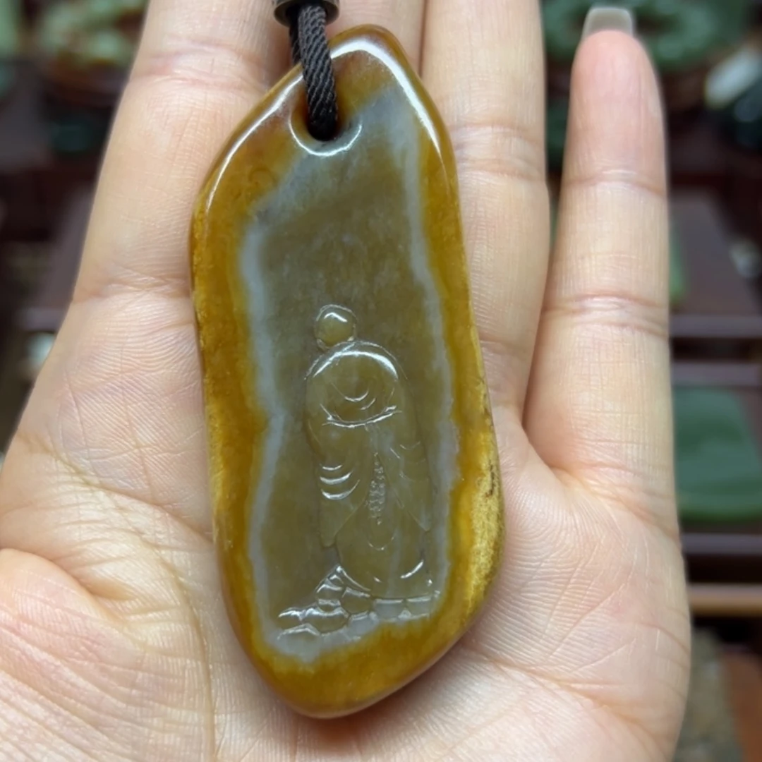 【闪购商品】岫岩河磨玉（透闪石质玉）未镶嵌颈饰悟道