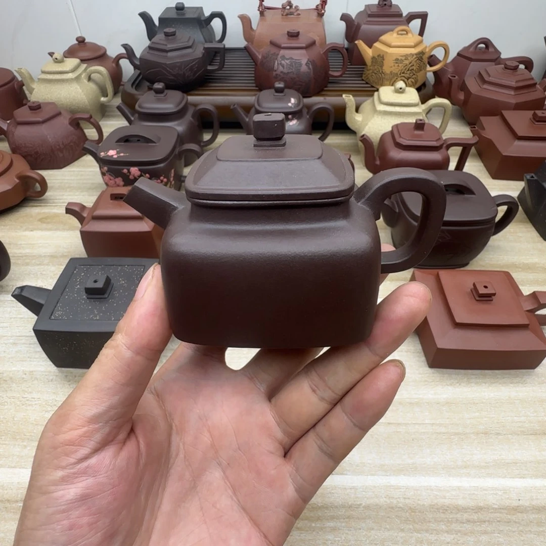 紫泥壶半手工。紫泥。四方德钟150毫升
