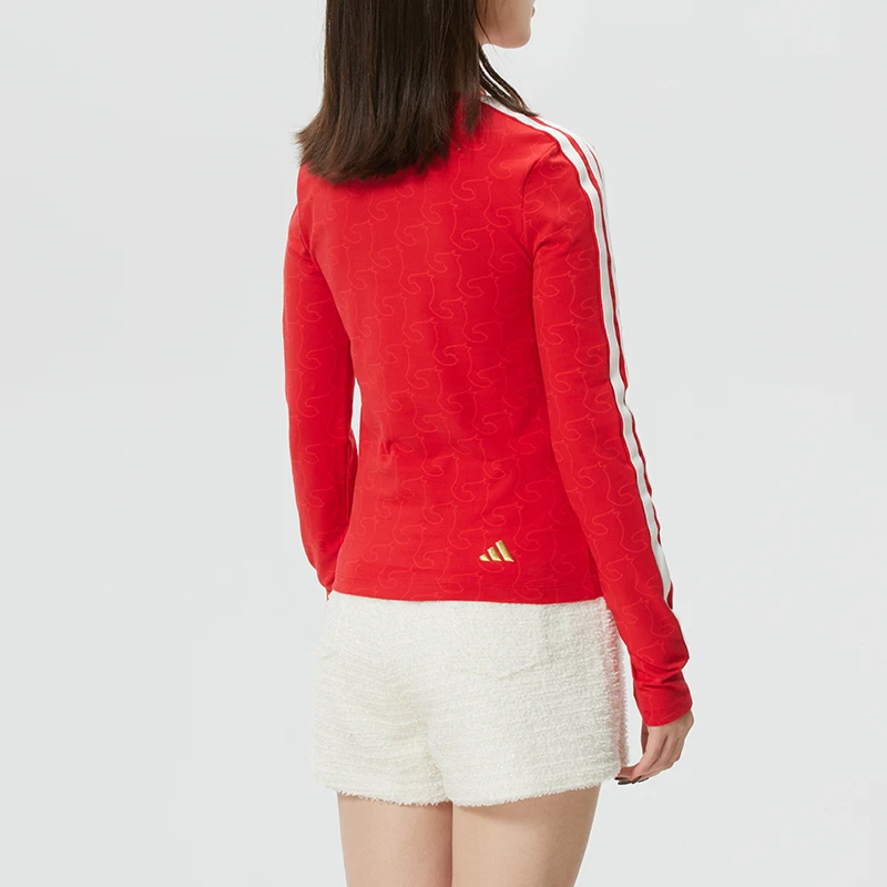 【本命年红】阿迪达斯长袖T恤女装马年限定运动服T恤舒适透气KW4676