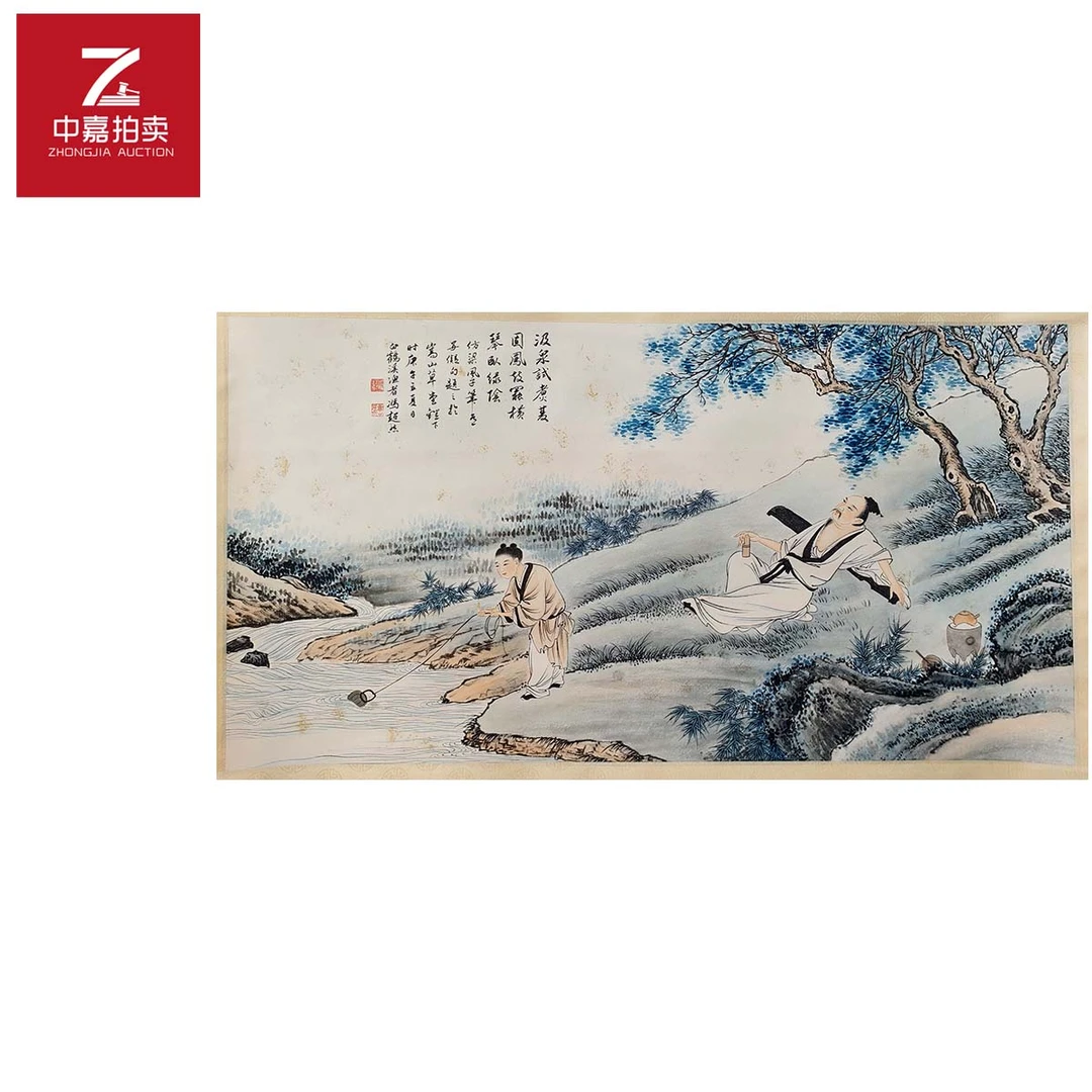 1-F0017冯超然绘画立轴高仕86x45