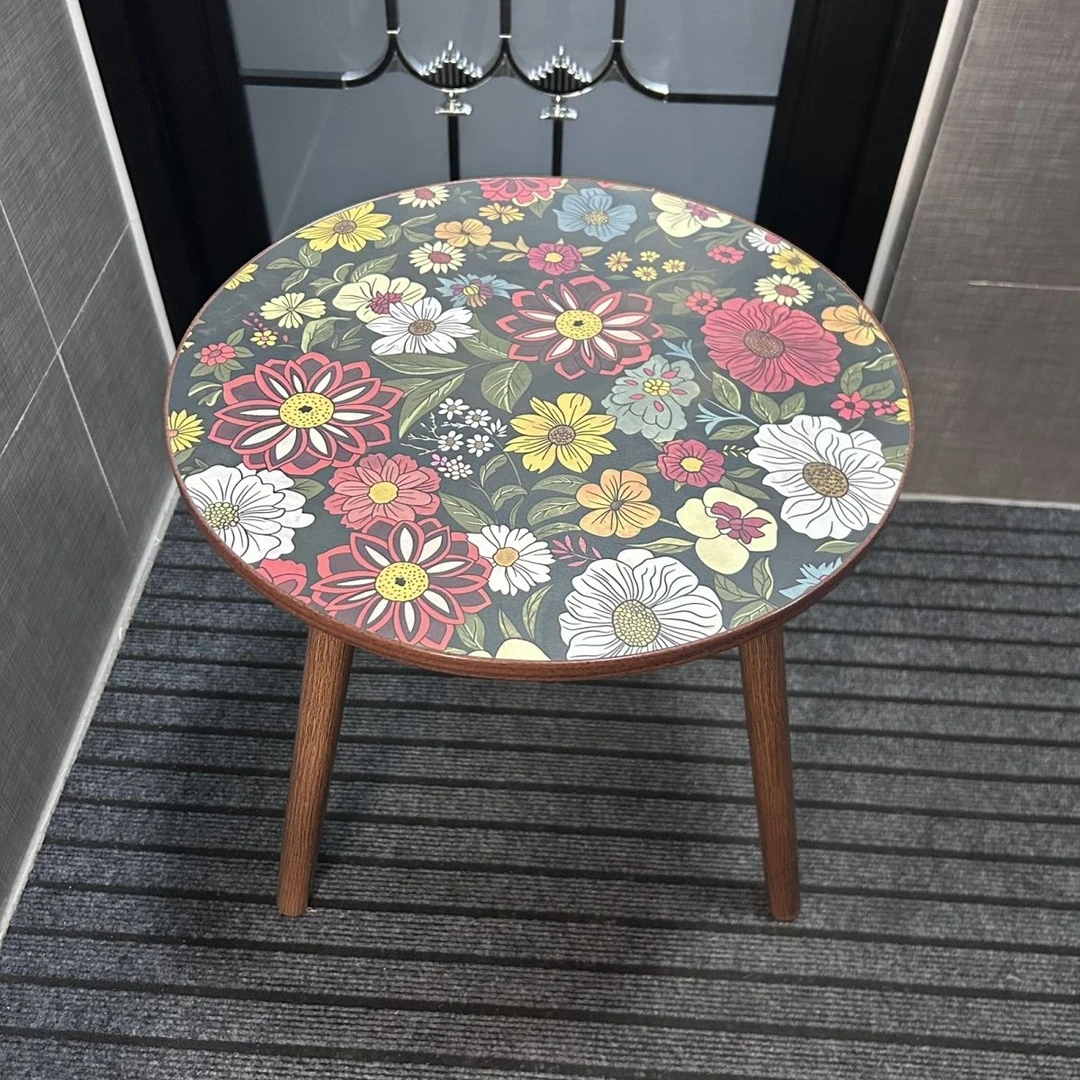 曼陀罗茶几沙发边北欧复古图案网红卧室桌子客厅角几床头小圆桌g