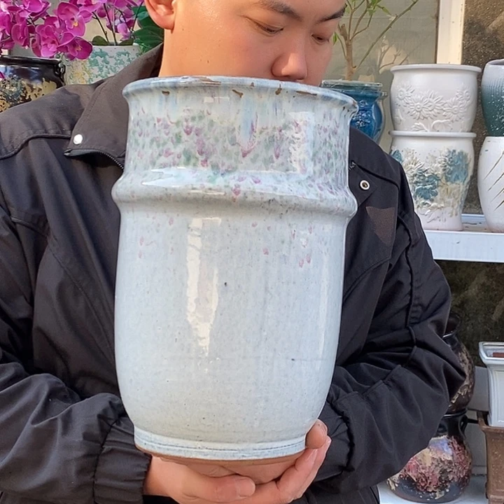 花盆紫砂口20高31瑕疵