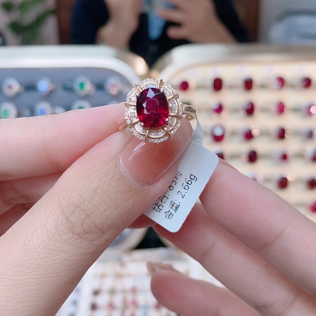 碧玺戒指18K金镶嵌111111