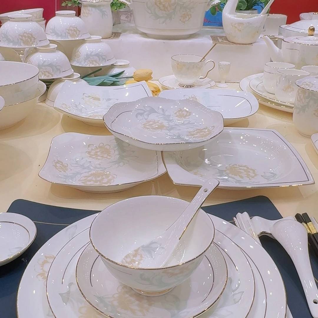 45%以上骨粉骨瓷景德镇描金清雅单买