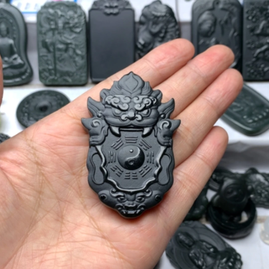 【闪购商品】颈饰未镶嵌和田玉天**镜双面雕刻