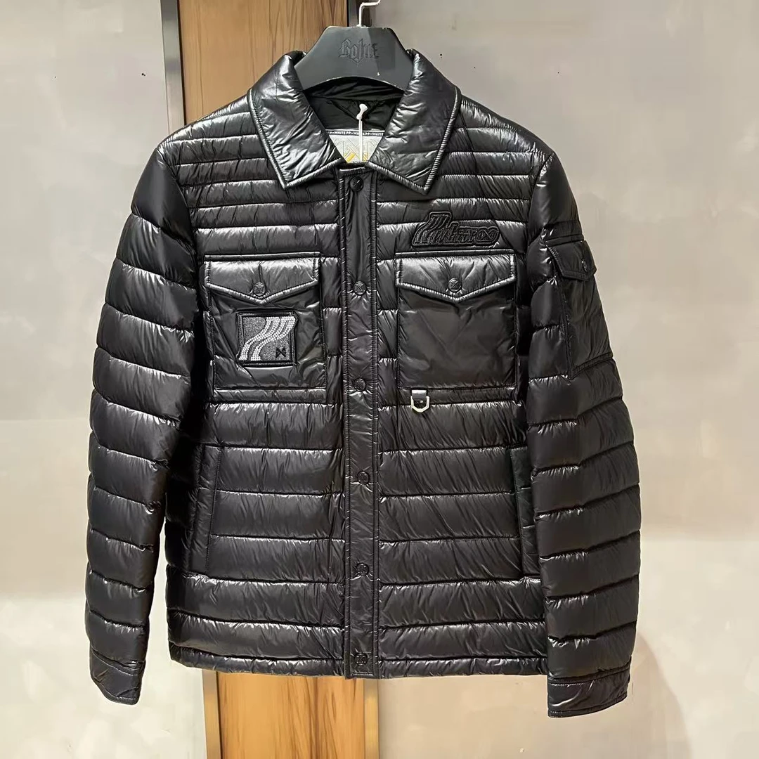 PP-WHITE` 秋冬新款休闲百搭翻领羽绒服黑色偏小一码4100188