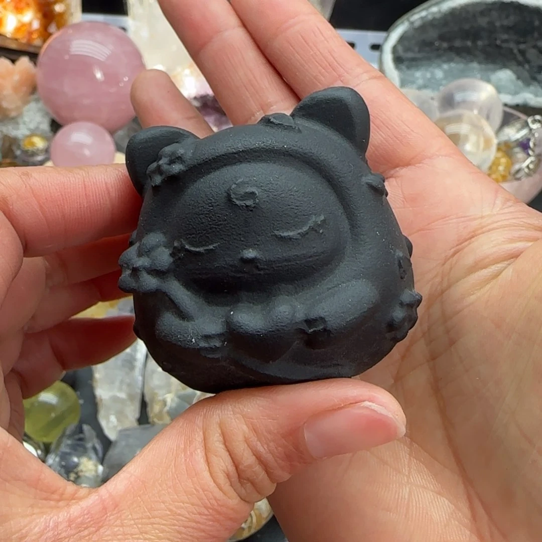 黑曜岩珠宝奇石未镶嵌喜****喜