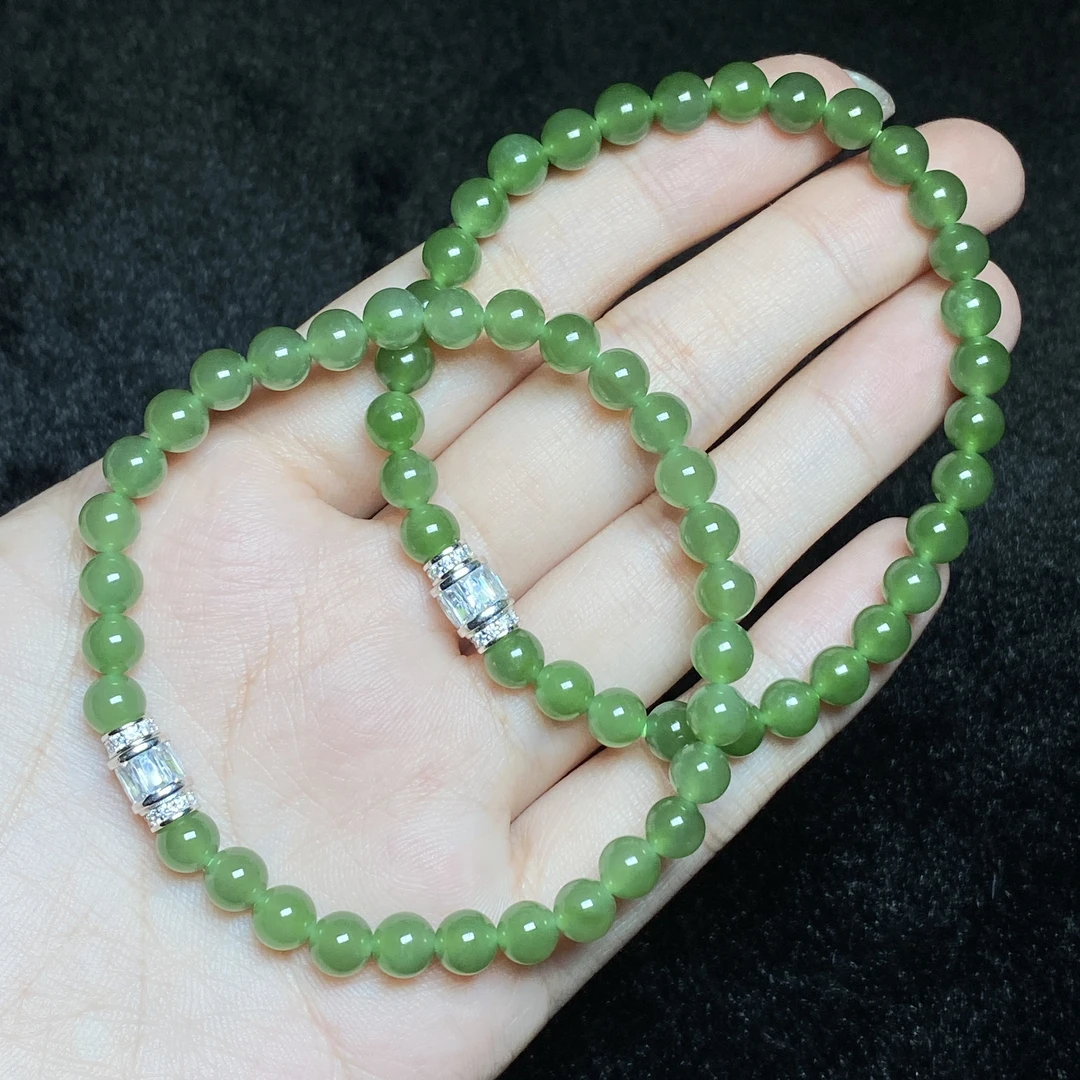 【小北好物】和田玉DIY单圈手串约5.5mm+【多样性发一件】QH54X450