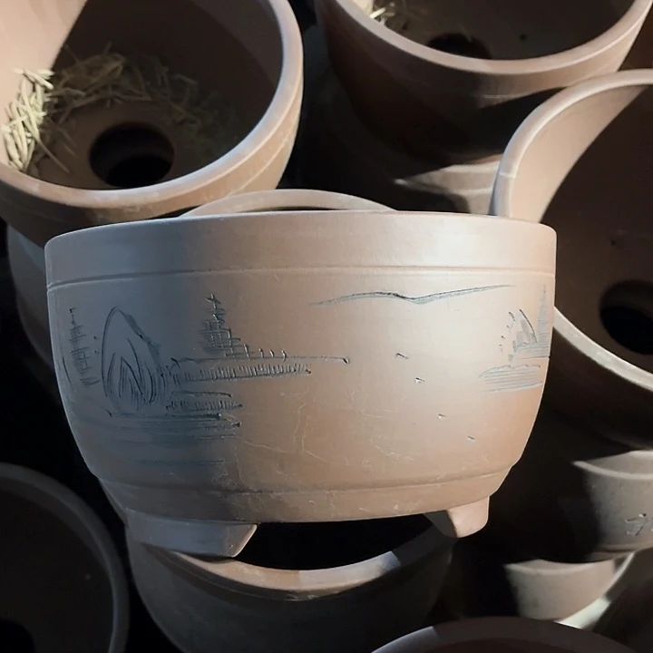 紫砂花盆   100-4。 25-15