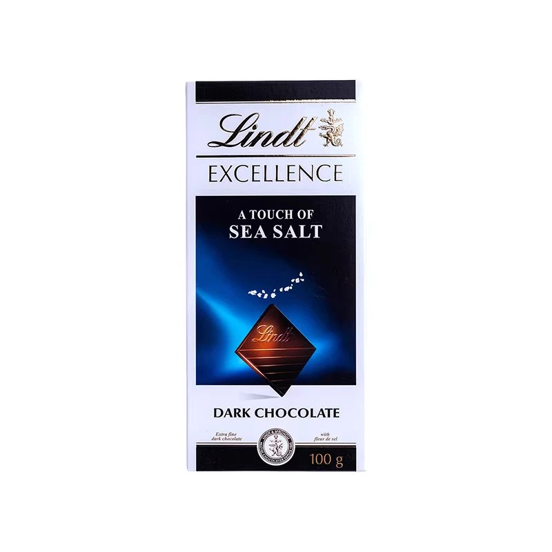 【2块临期特价】Lindt/瑞士莲海盐味可可排块黑巧克力办公休闲零食