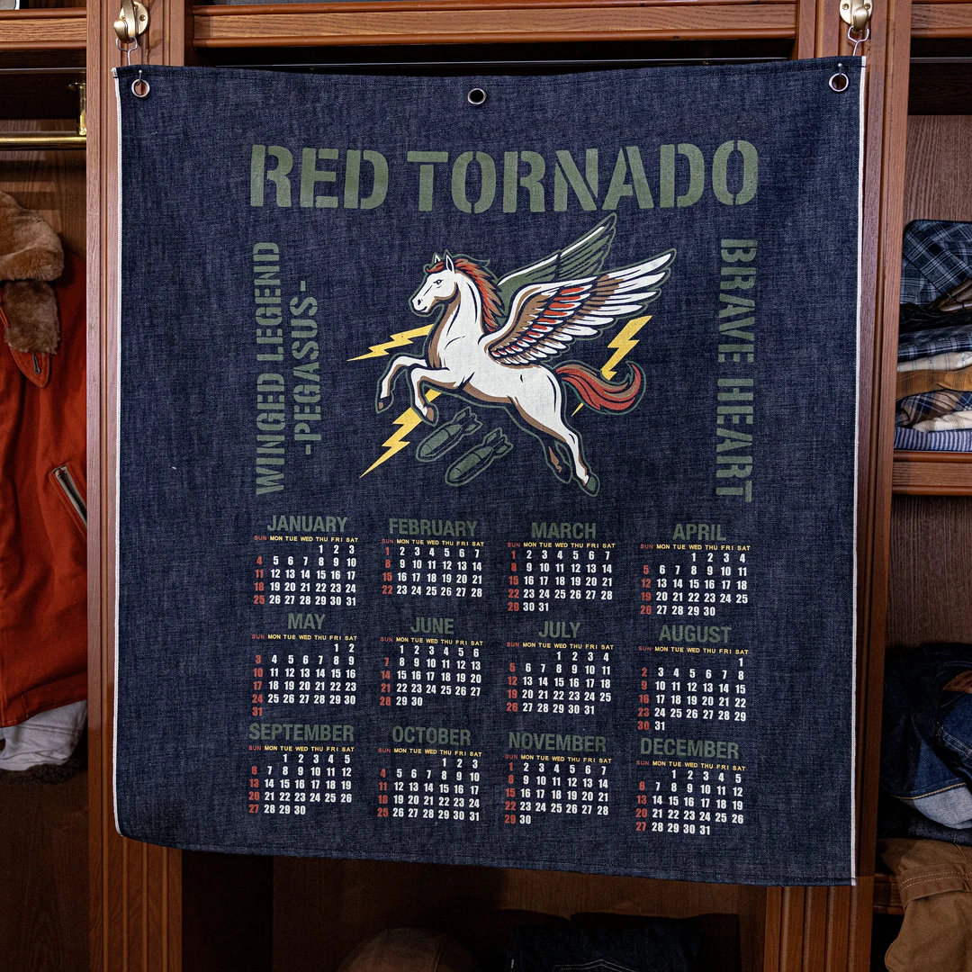 红风 2026马年限定挂历 赤耳丹宁日历 个性原创酸化面料挂历