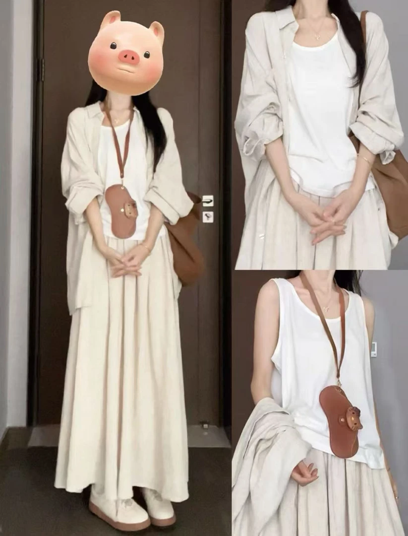 大码气质衬衫上衣半身裙三件套88116