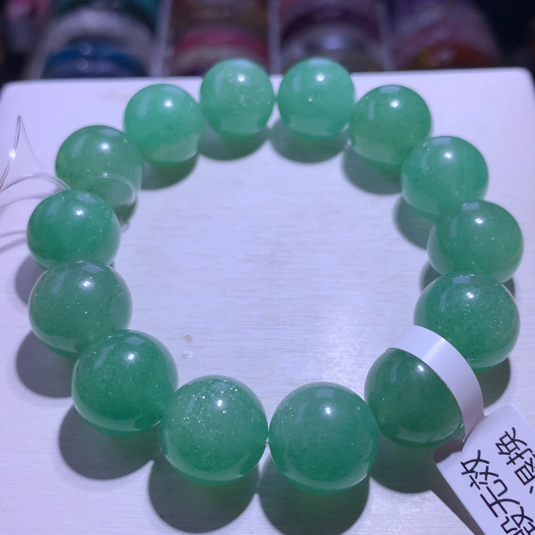 手串水晶银S925镶嵌绿草莓16.8m