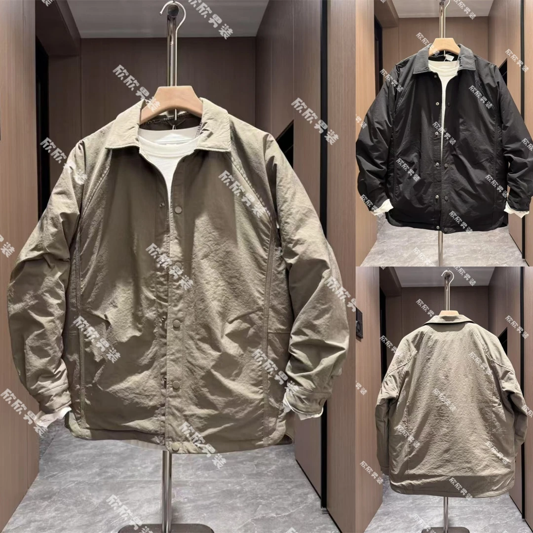 潮牌棉衣翻领痞帅拼接时尚男士外套