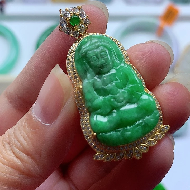 颈饰银S925镶嵌翡翠翡翠