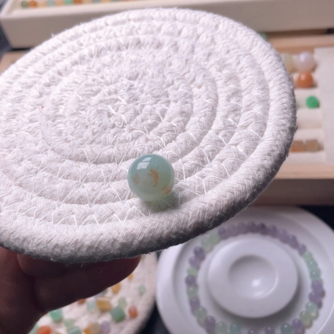 未镶嵌手链翡翠洒金绿底珠卡12.7