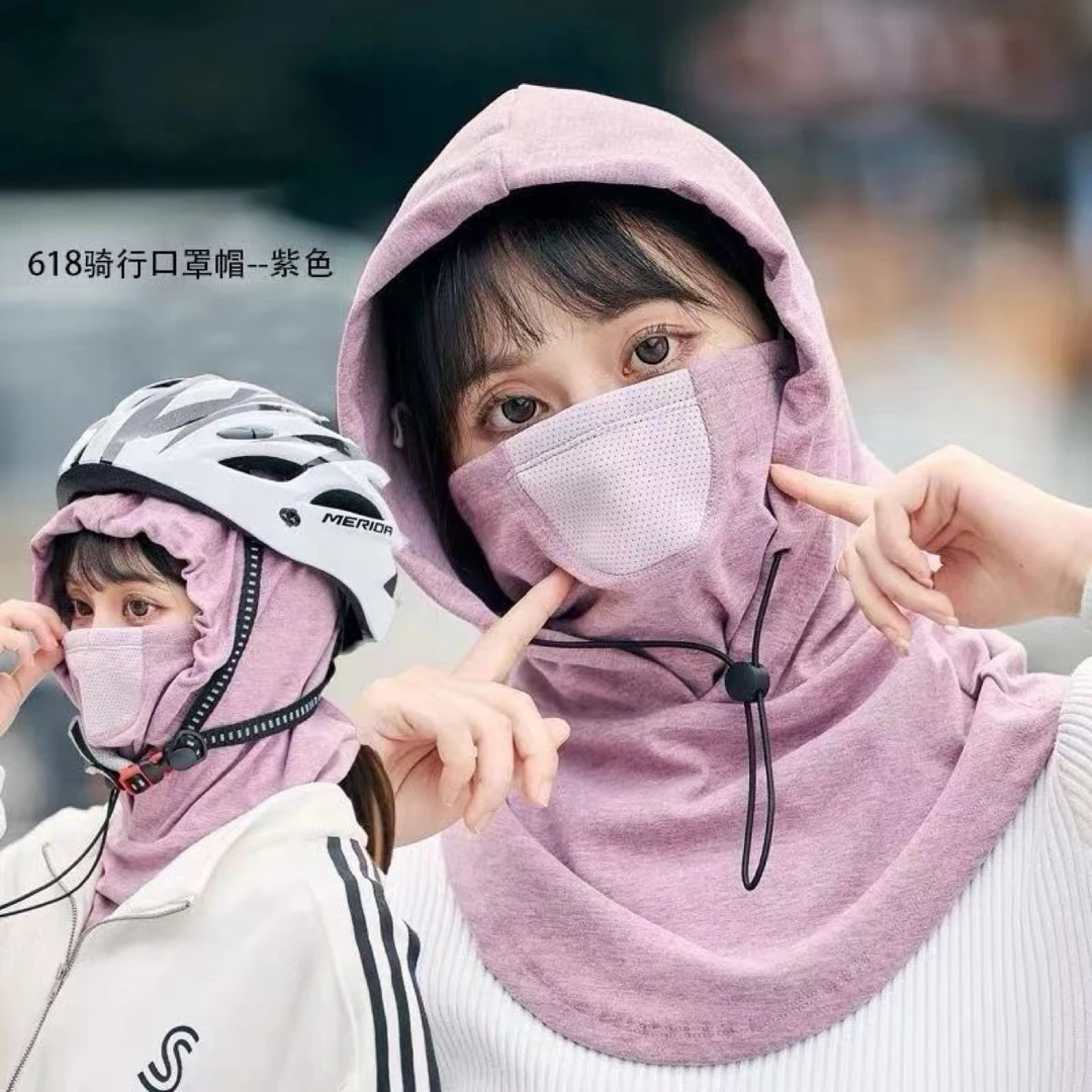 冬季骑行防风保暖帽子防寒围脖护耳头套连体帽头盔面罩一体保暖帽