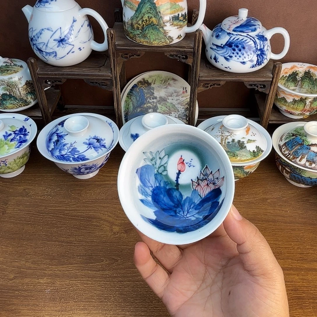 忠意堂釉下彩荷塘月色