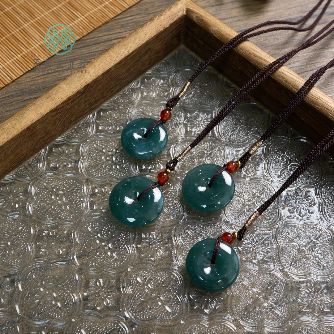 石惑珠宝*翡翠平安扣吊坠约25mm-多样性发一-赠绳