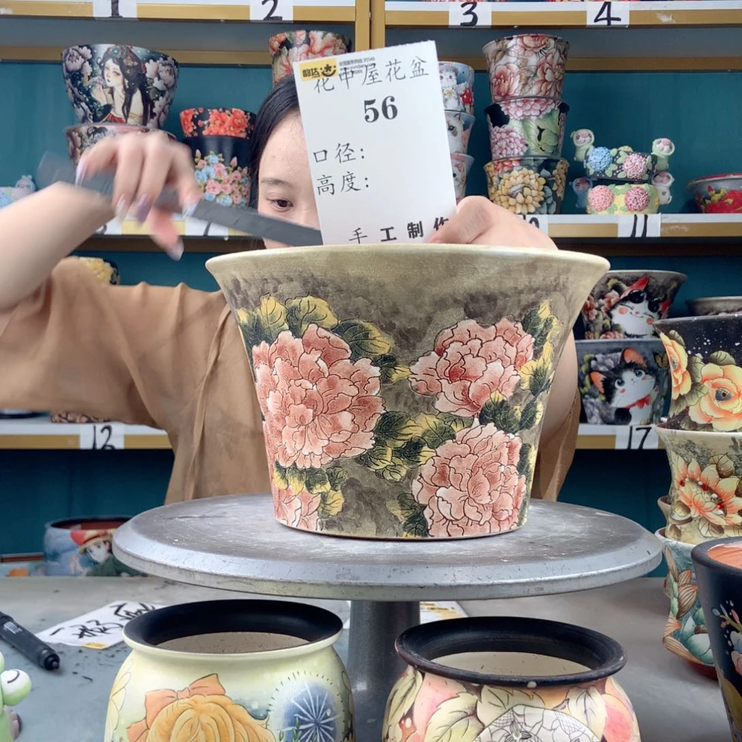 妖***丫景德镇手工花盆56