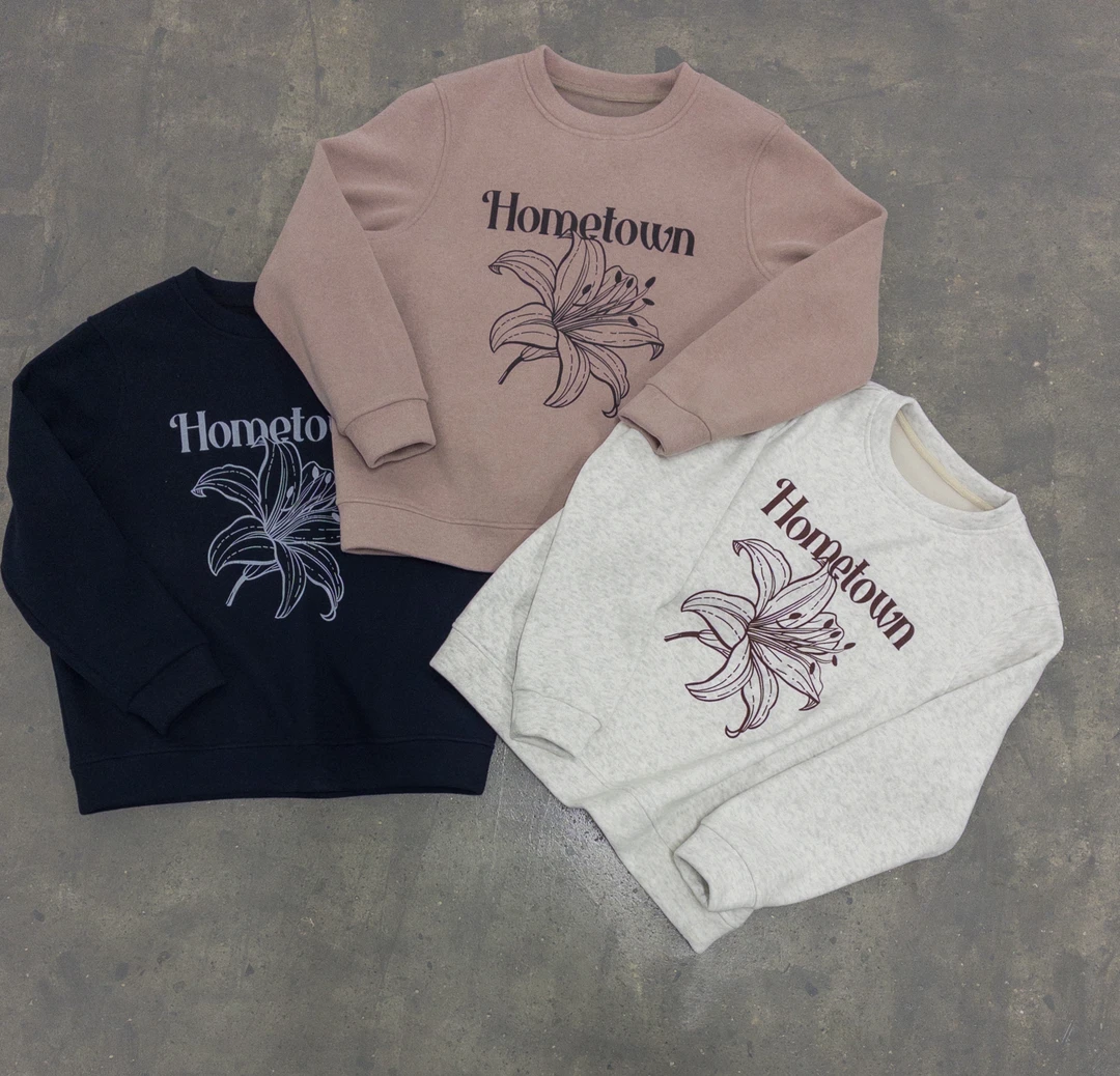 【卫衣系列】复古百合 高克重重磅加绒长袖卫衣 秋冬复古百搭上衣