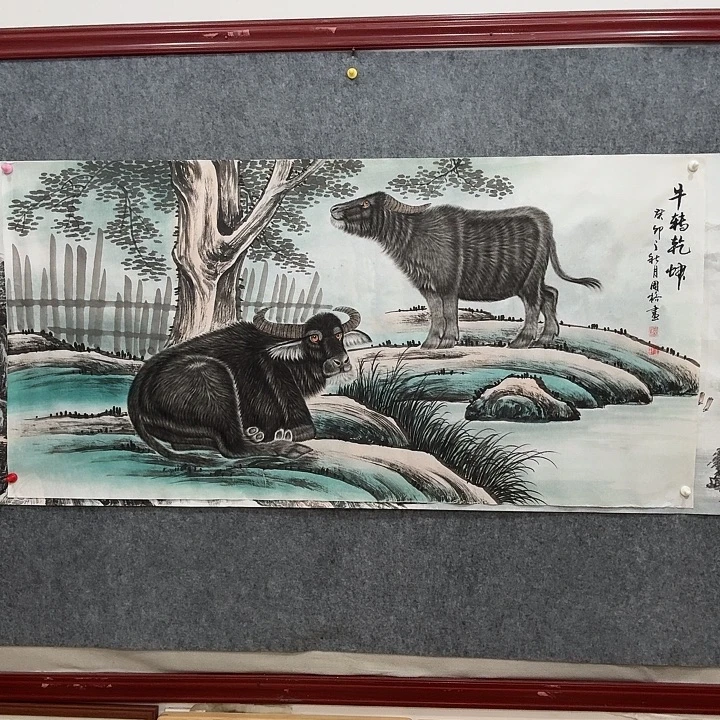 国画手绘国画牛转乾坤