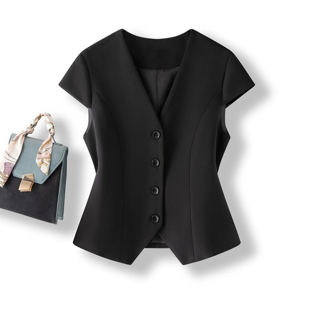高级感马甲女款外穿2025新款爆款万能百搭小马甲V领背心无袖上衣