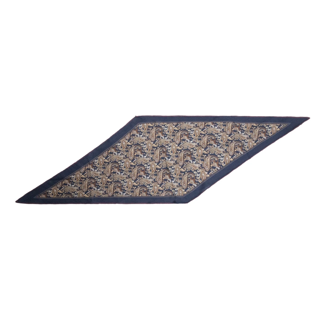 【昼夜】3268新款高级感深邃蓝调系脖围巾丝巾M