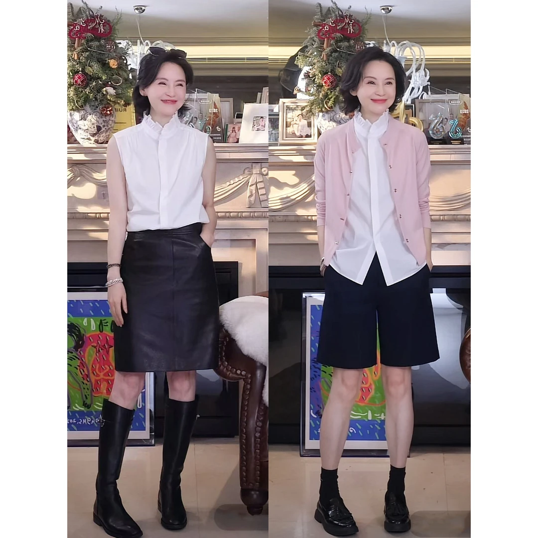 我是摩羯 经典延续 60支新疆长绒棉天丝立领花边夏H型无袖衬衫