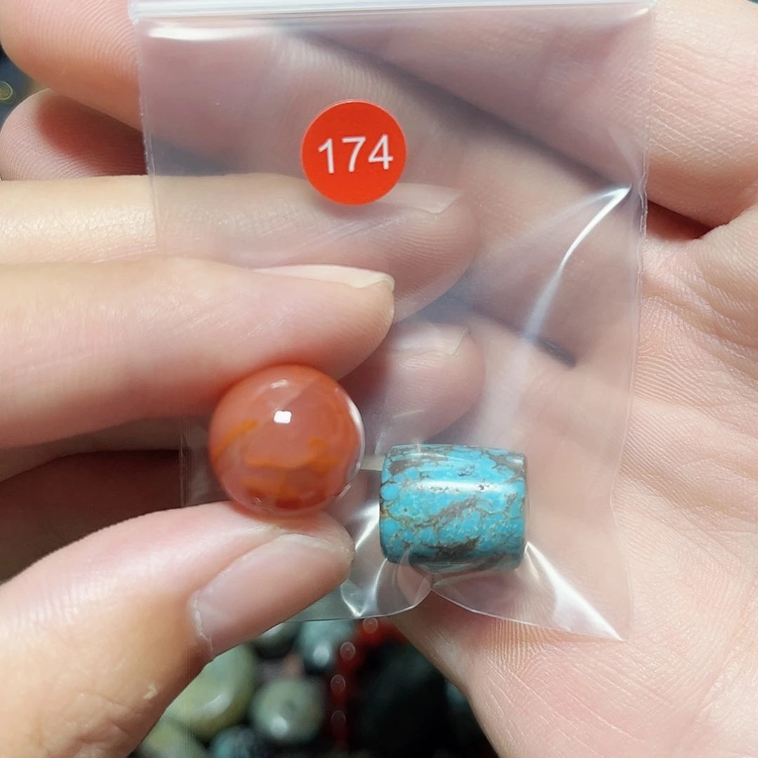 晴***晴玛瑙/玉髓未镶嵌圆珠桶珠老型手串！！