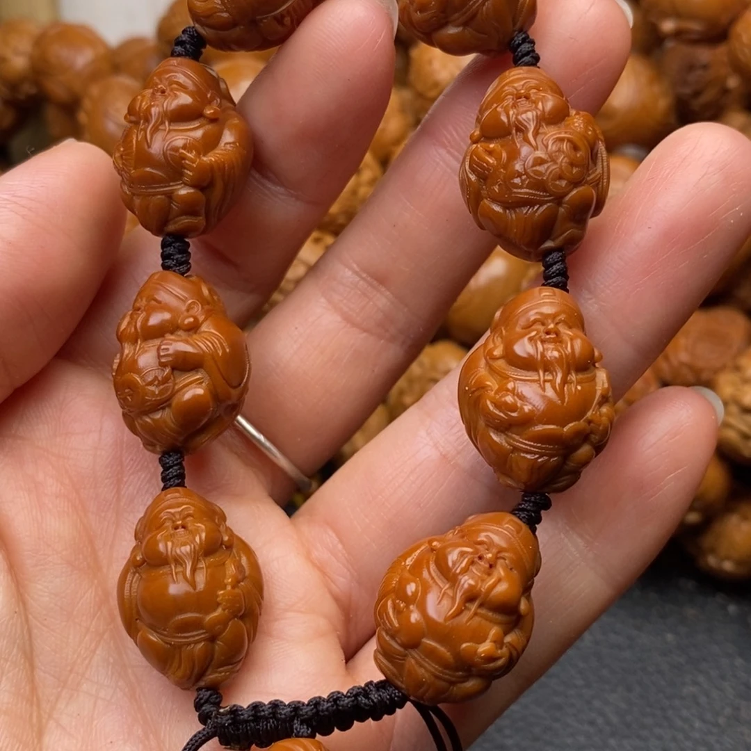 橄榄核手串小尺寸元甲财神