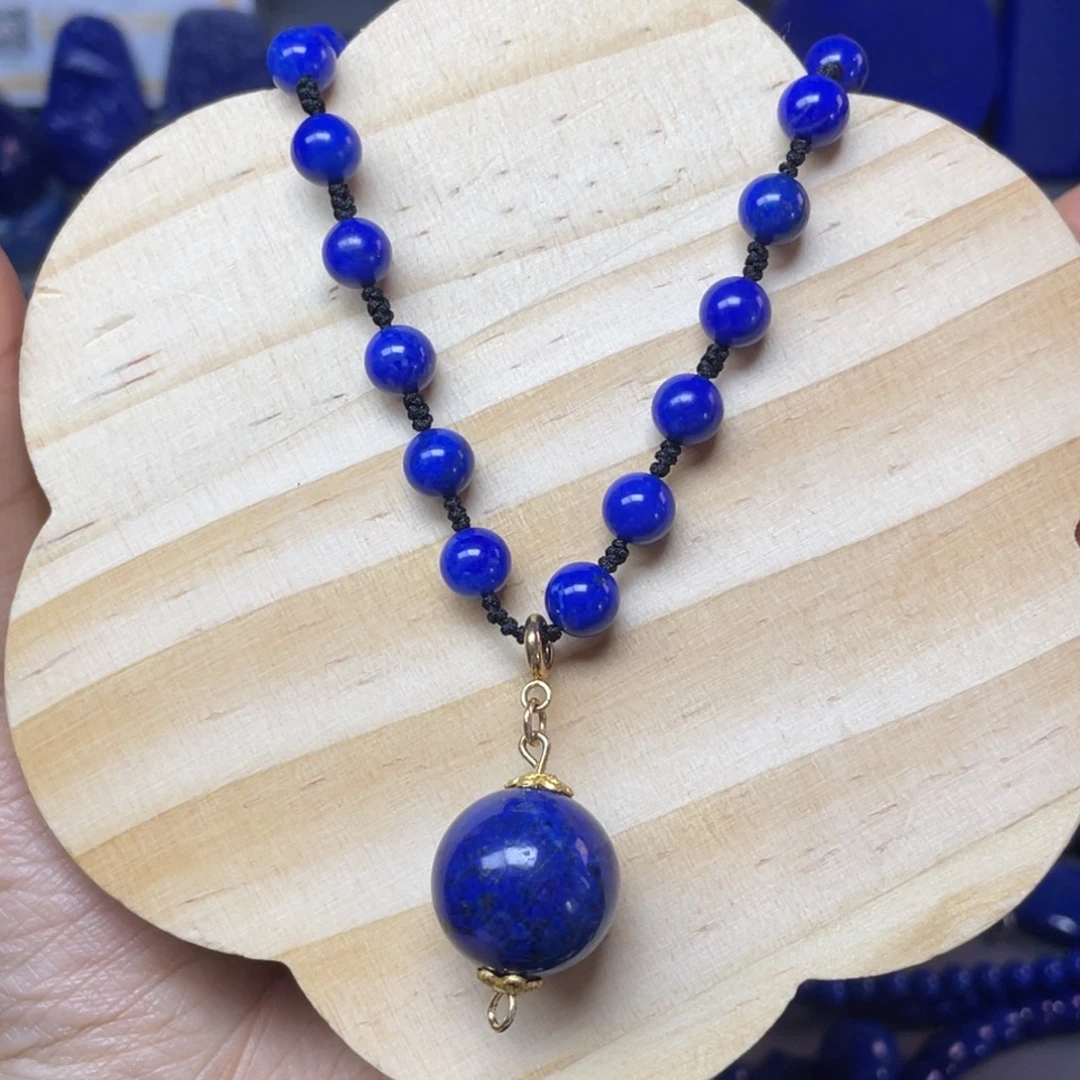 青金石未镶嵌16mm锁骨珠结链