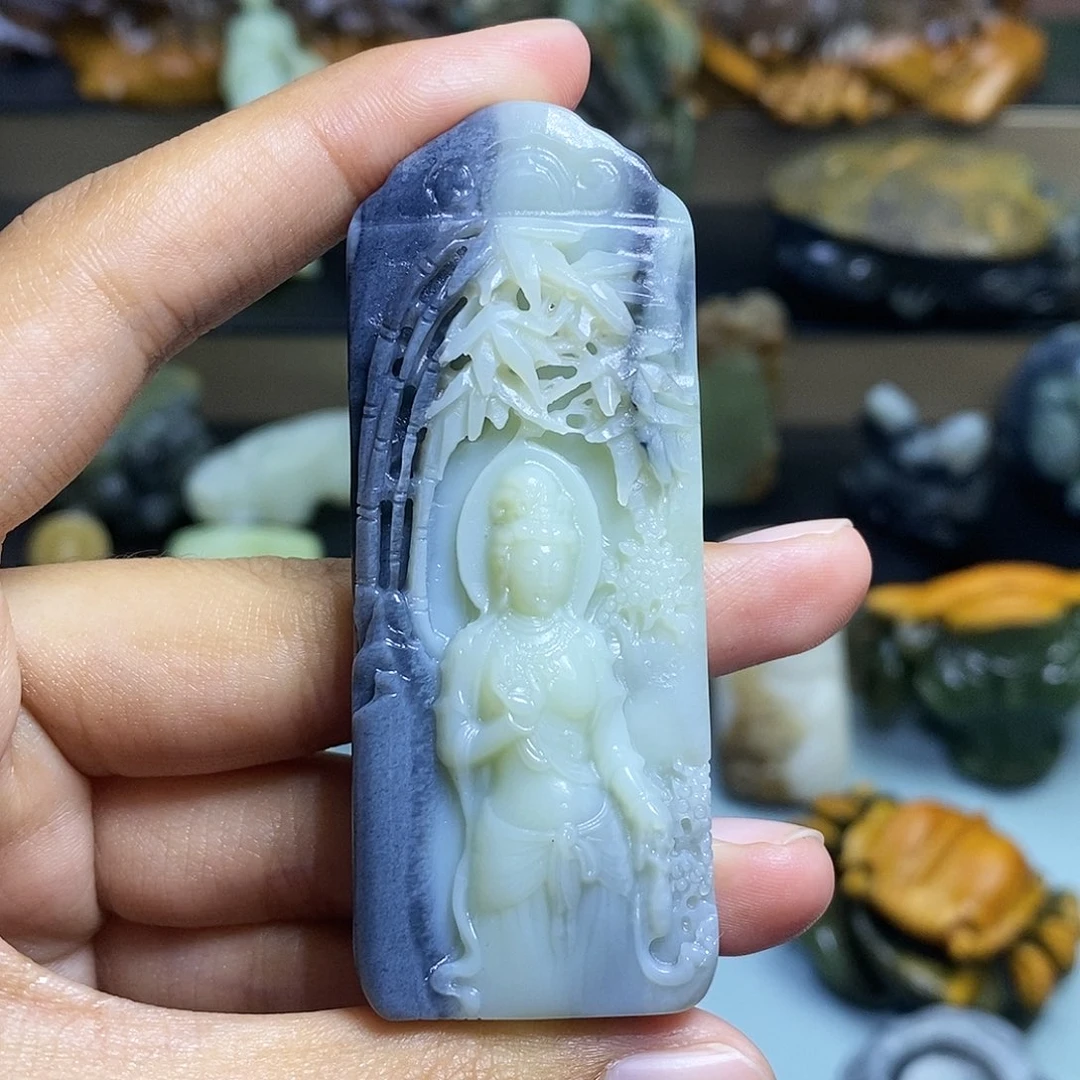 颈饰未镶嵌和田玉长**行