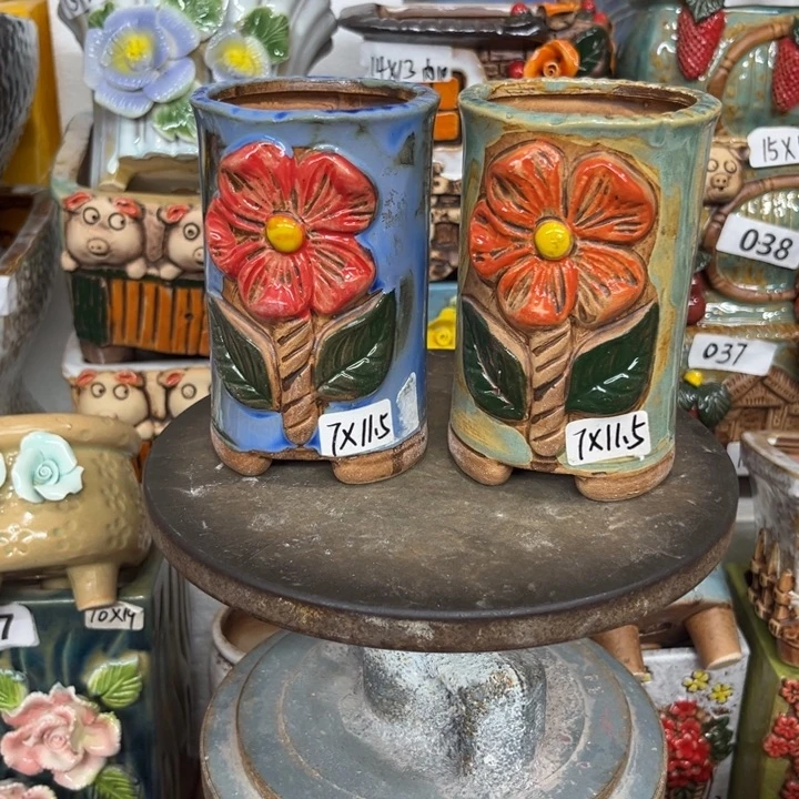 紫砂花盆粗陶材质多肉花盆