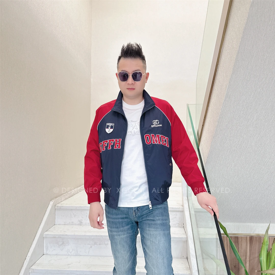 春夏款JF右边盾牌左边双圈轻奢高端男士时尚休闲外套男装夹克外衣