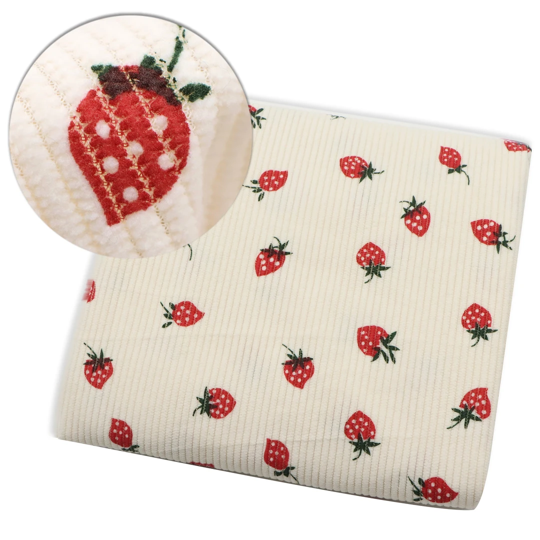 草莓灯芯绒面料DIY神器抱枕/发圈/桌布全搞定手作天花板