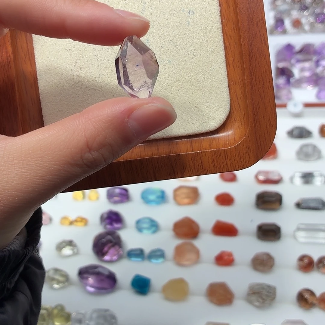 银S925镶嵌珠宝半成品水晶福利款 紫超七