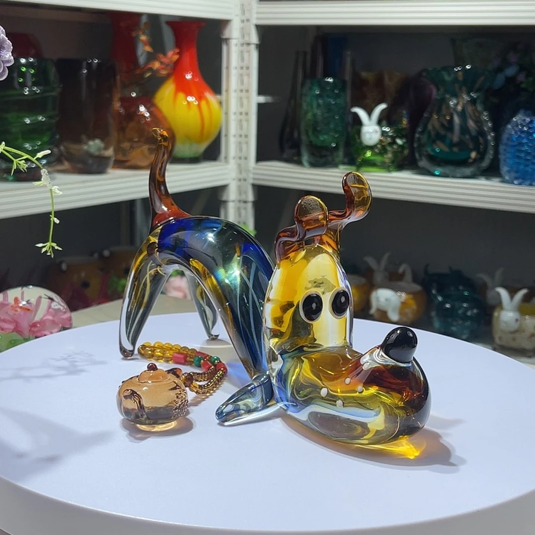 琉璃淄博琉璃，手工趴趴狗
