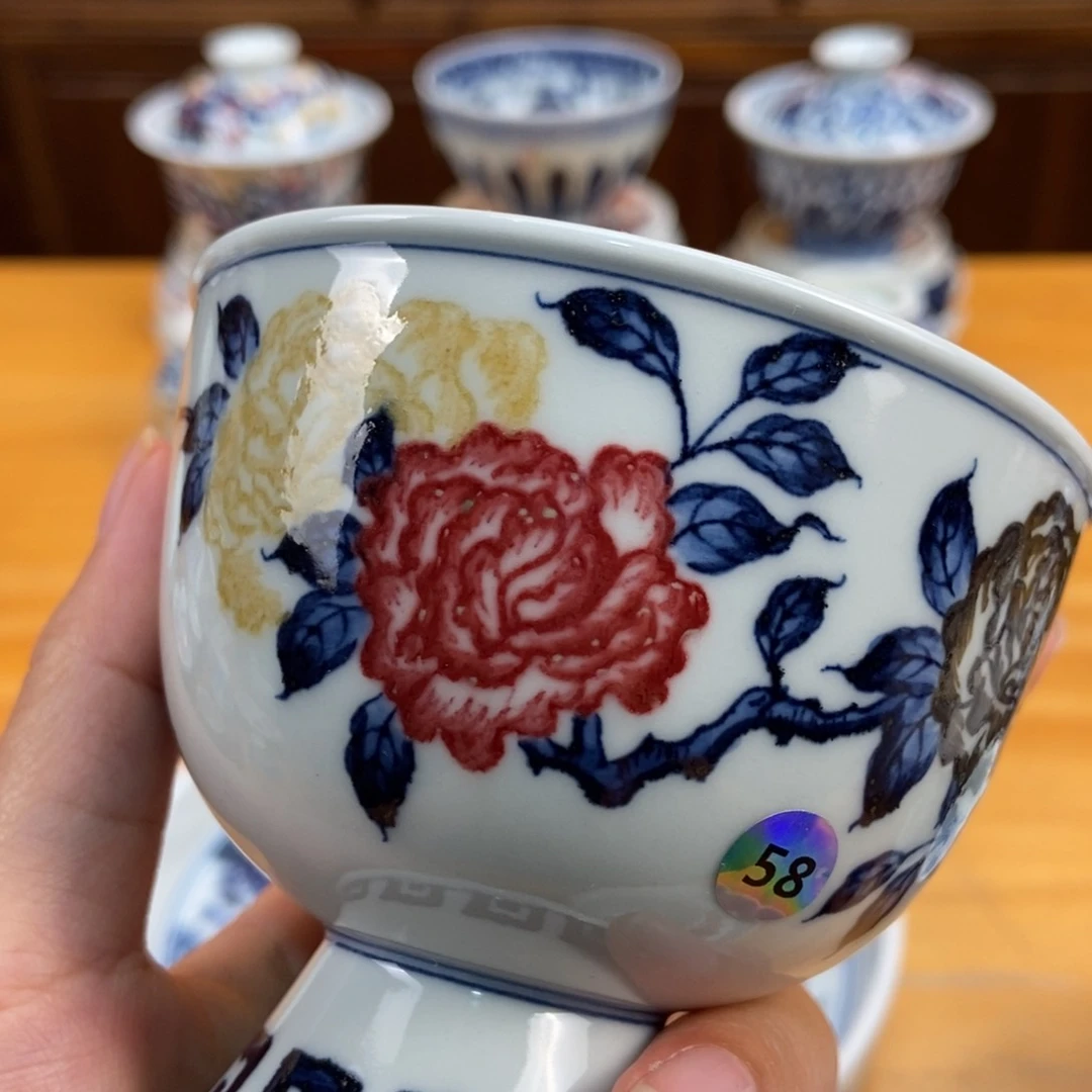手绘现代茶具非古董