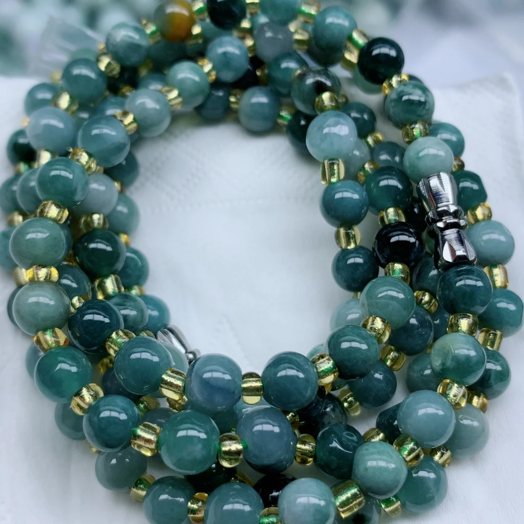 翡翠未镶嵌颈饰珠珠子