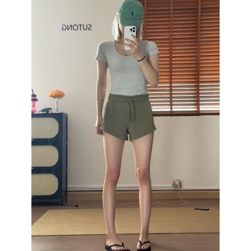 【lu少女】防走光瑜伽运动弹力显瘦健身裤跑步短裤女