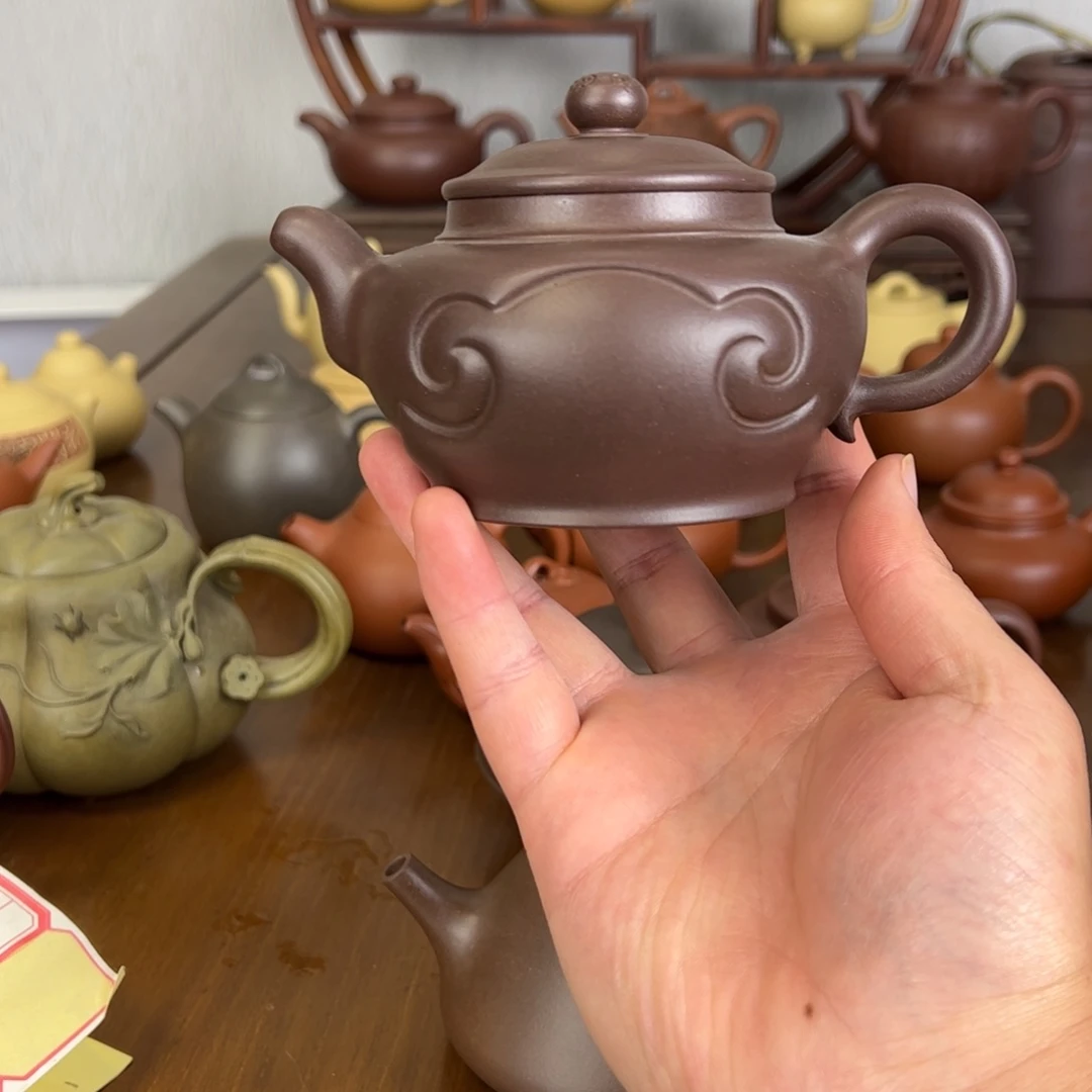阿***6茶壶紫砂半手工老紫泥如意240c