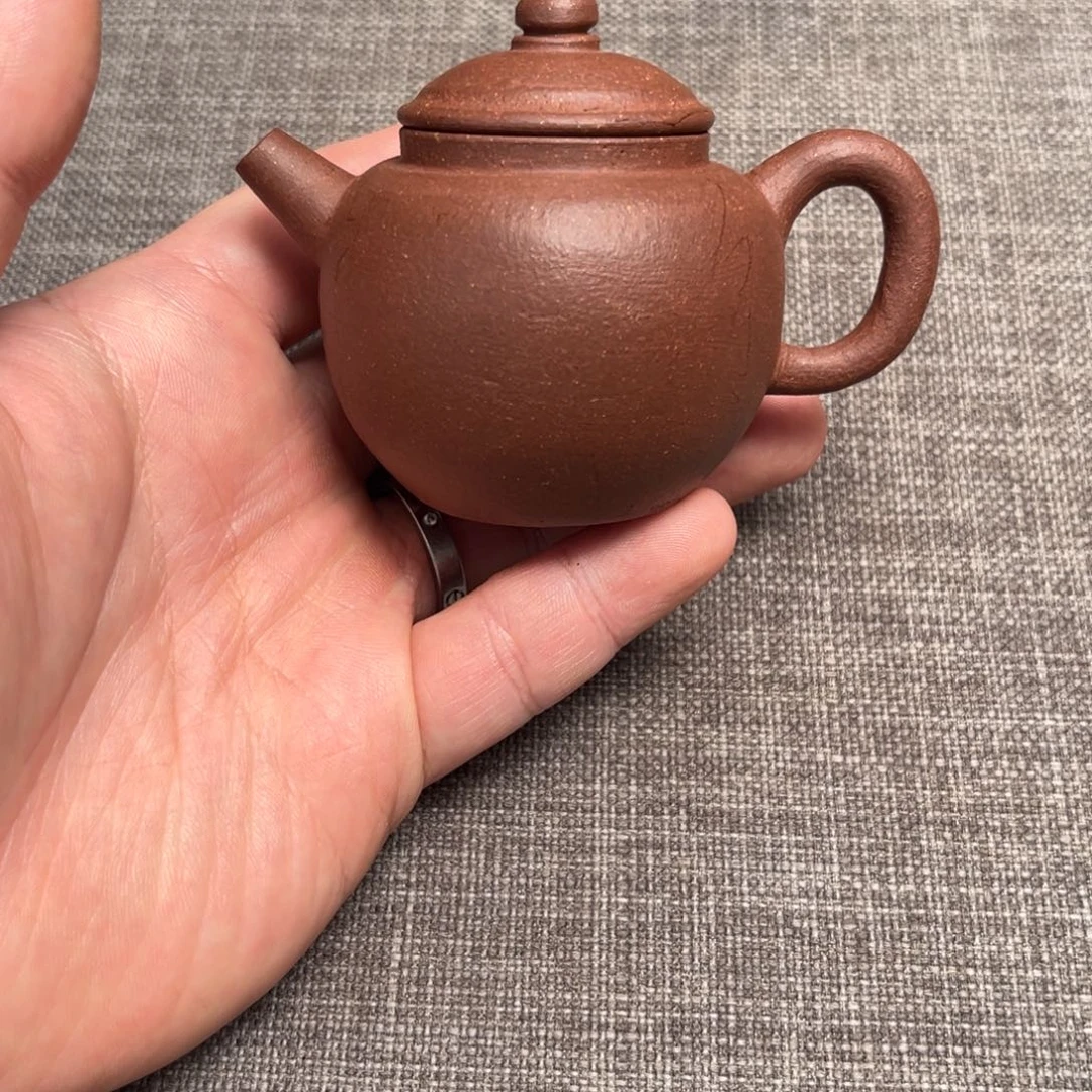 全手工紫泥巨轮珠壶