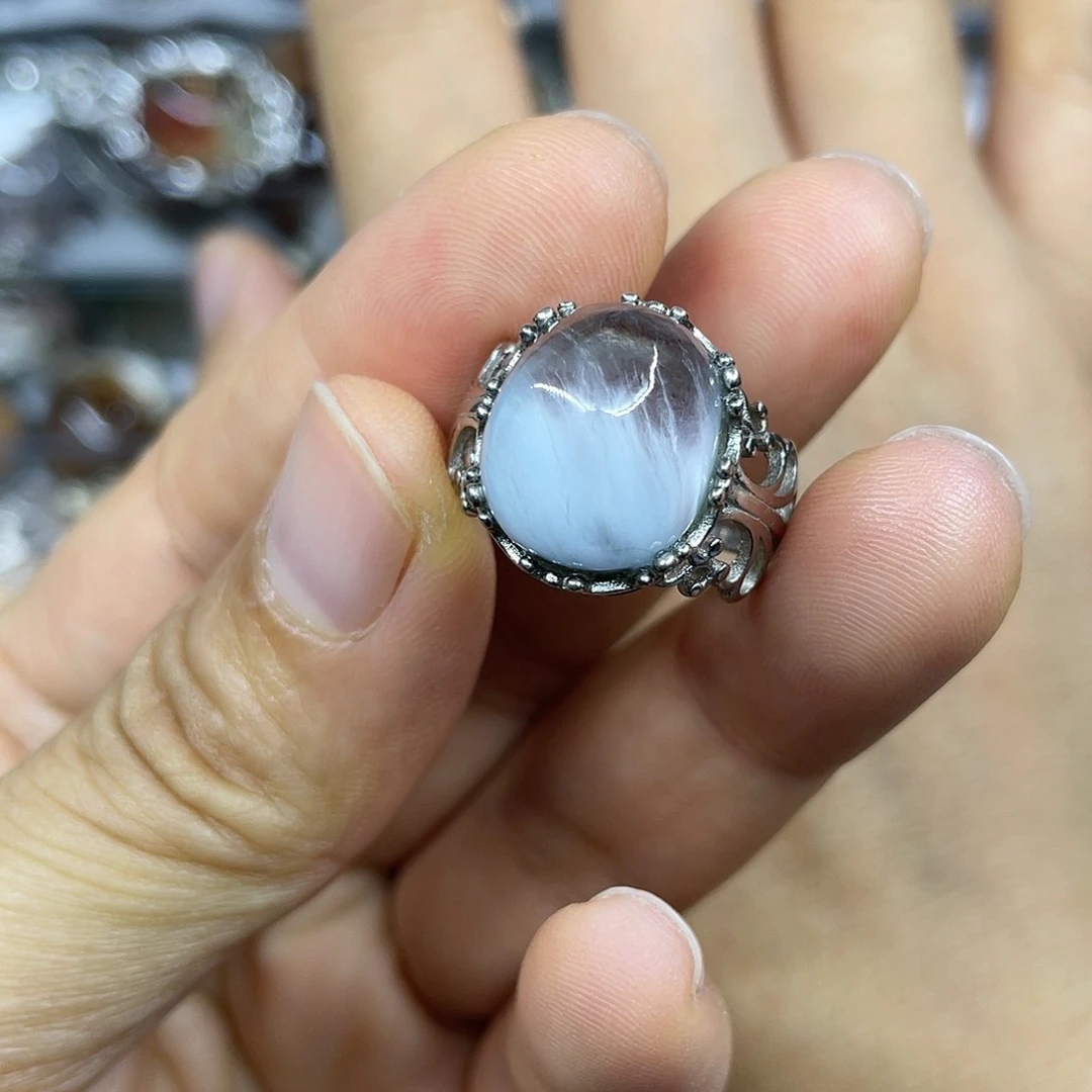 【闪购商品】银S925镶嵌珠宝半成品水晶戒指