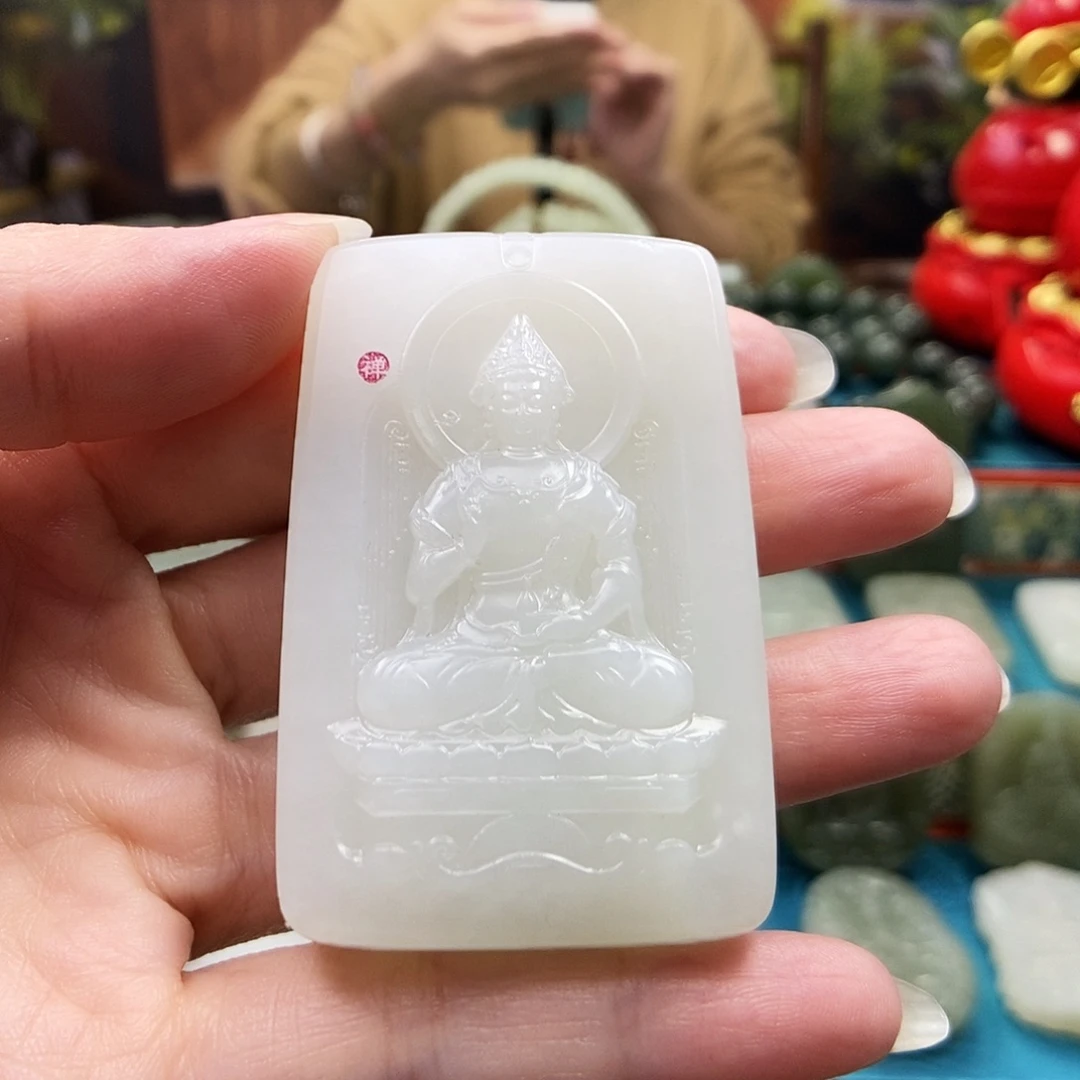 和田玉未镶嵌颈饰008净瓶观音