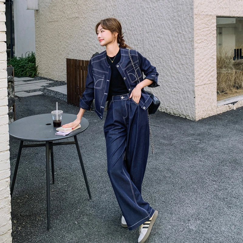 甜酷氛围感套装裤女2025早春新款复古时髦气质韩系又酷又飒两件套