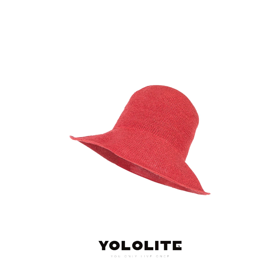【小红帽】3047夏季新款纯色简约针织透气大帽檐渔夫帽