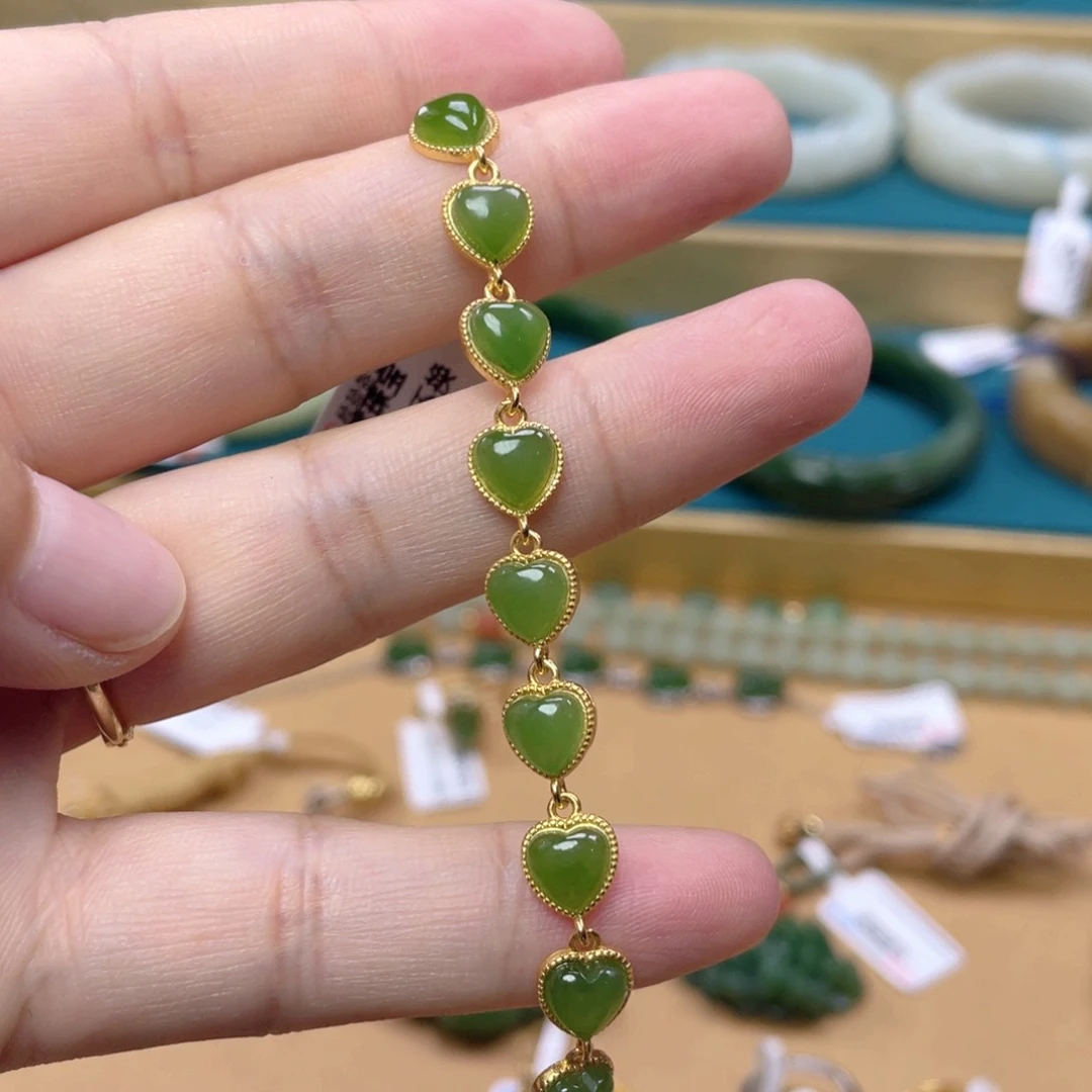 手链银S925镶嵌和田玉